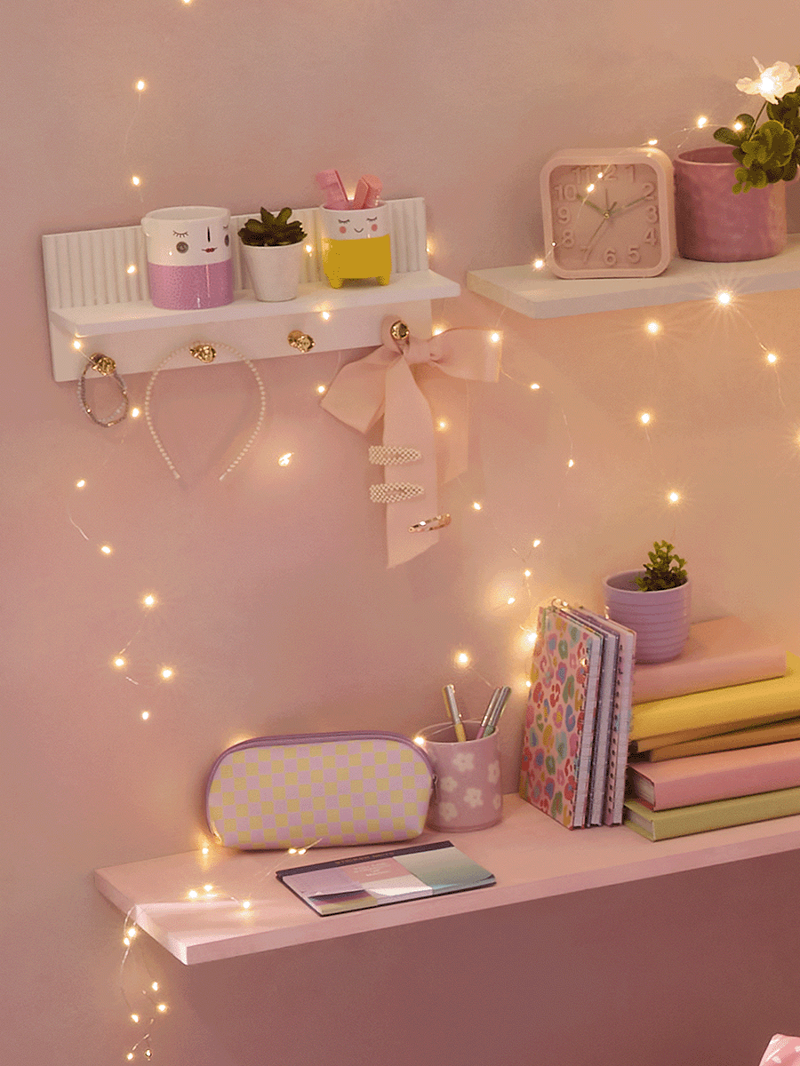 Shelf With Gold Hooks