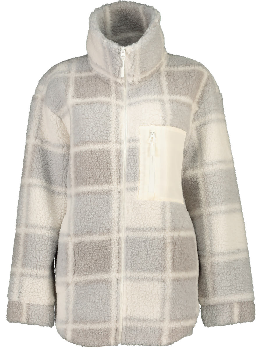 Stripe Sherpa Zip Through Jacket