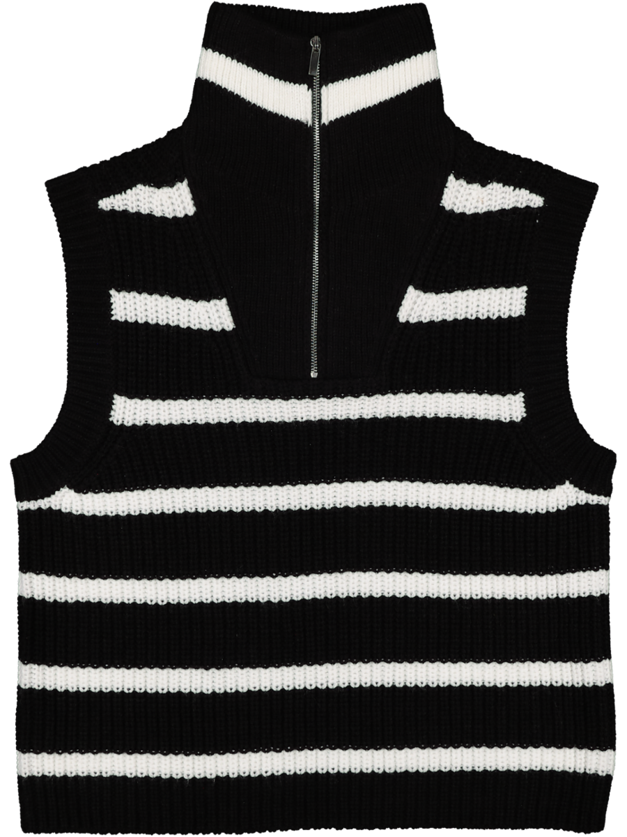 Sleeveless Zip-Neck Knitwear Vest
