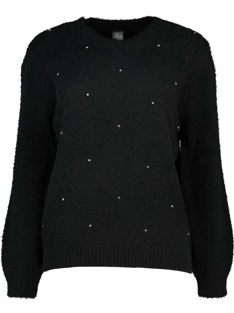Black Knit Pullover Jersey