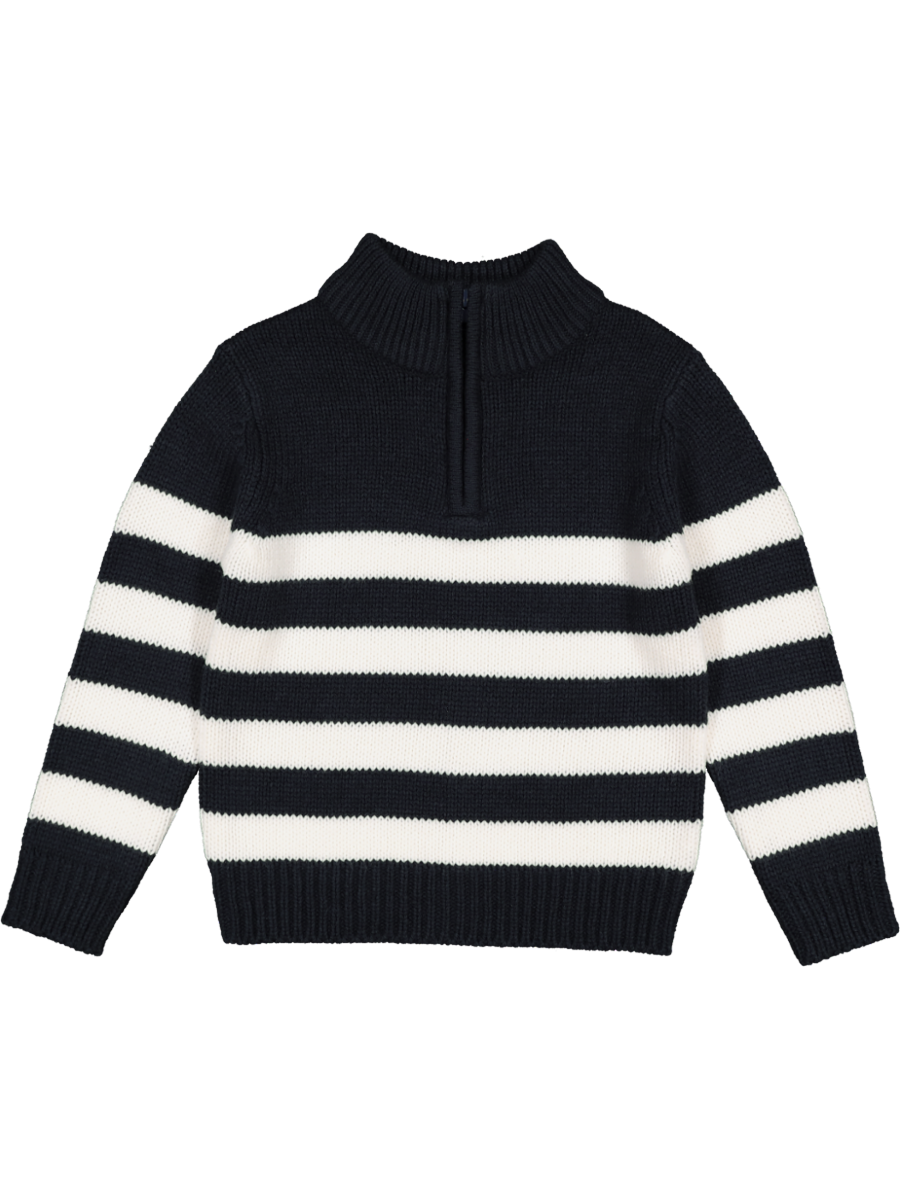 Striped Zip-Neck Knitwear