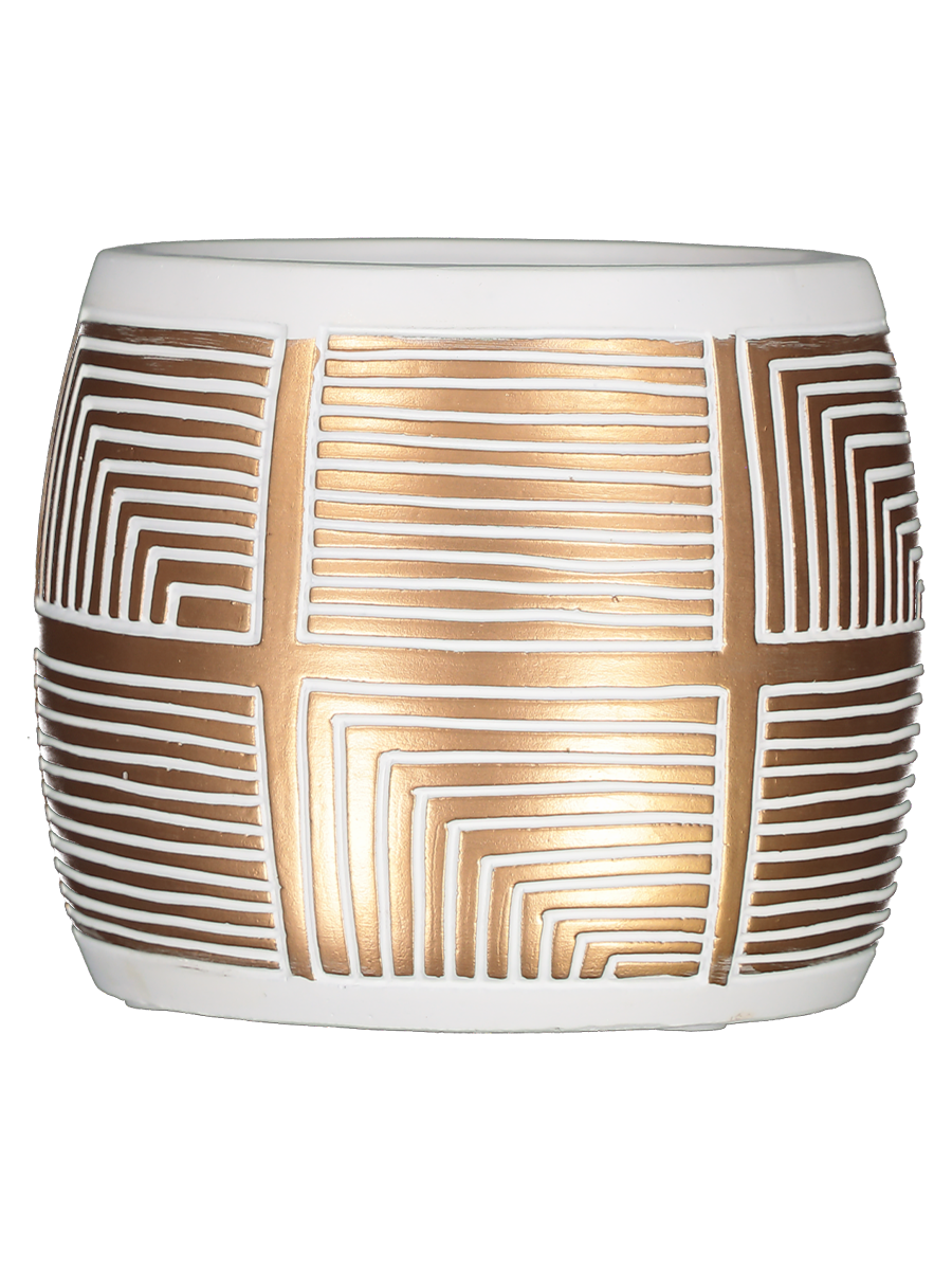 Gold Geo Flower Pot