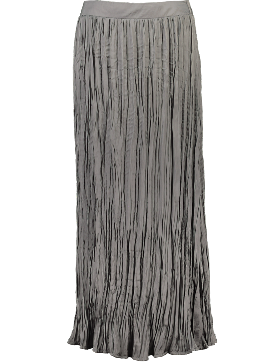 Long Grey Pleated Skirt