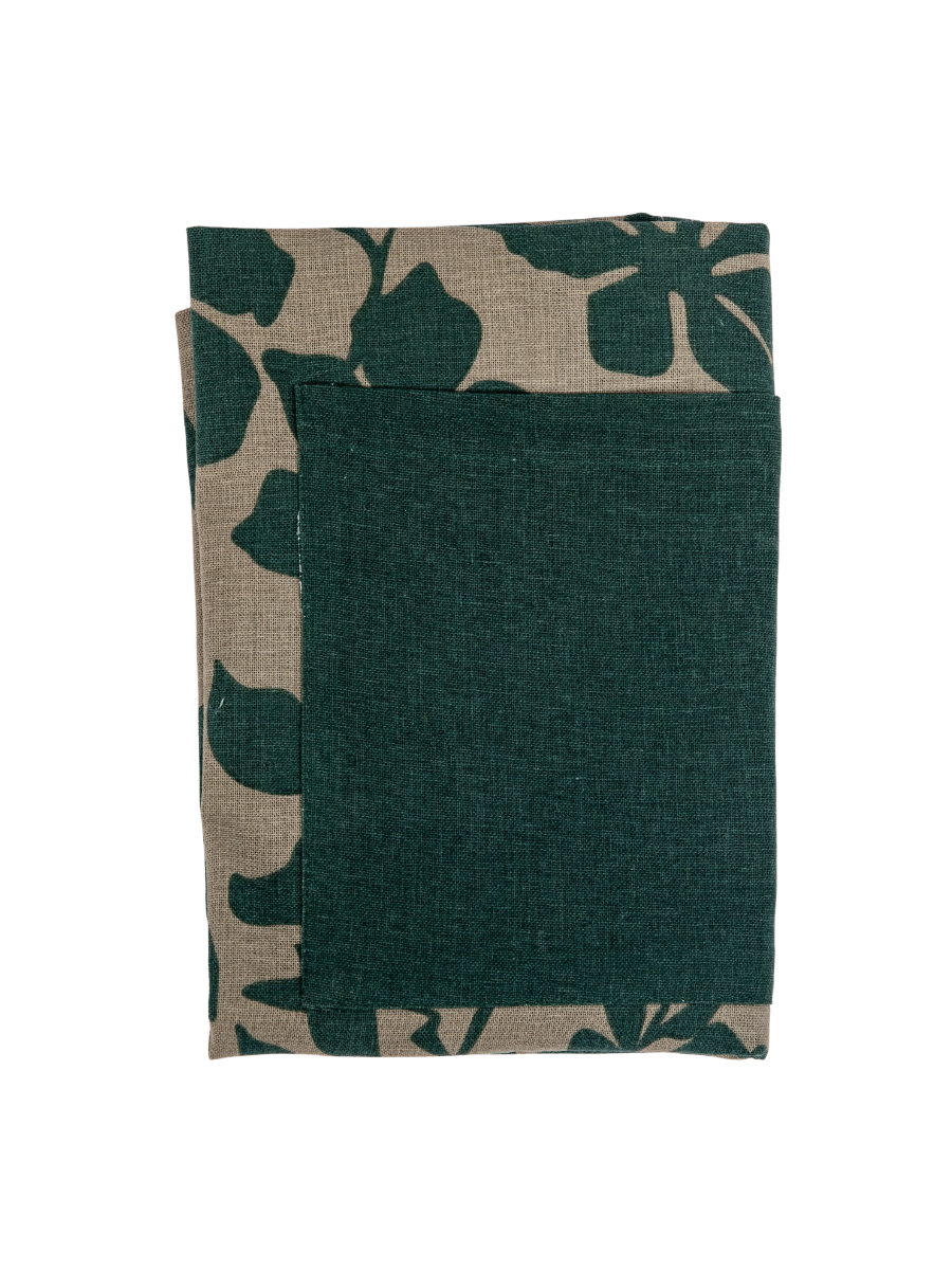 Green Flowered Apron