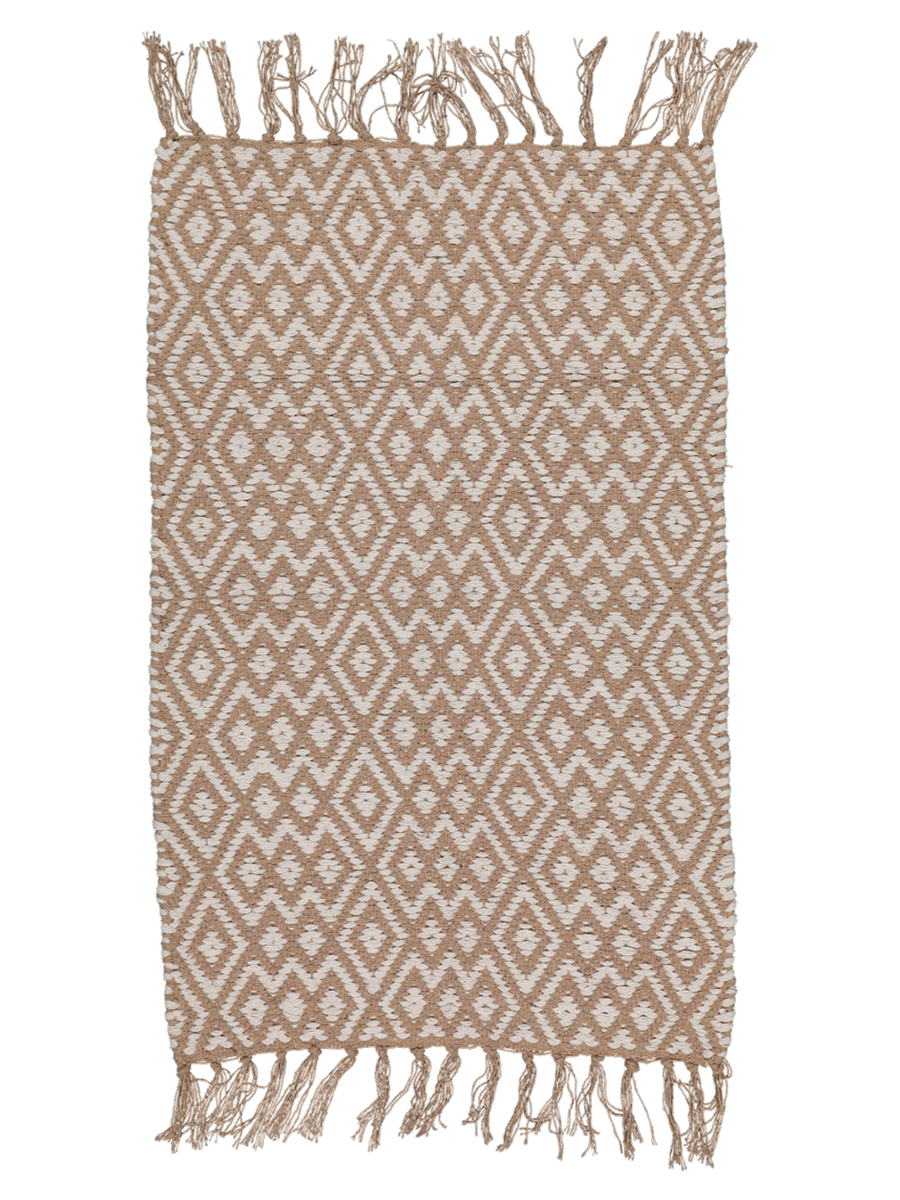Jacquard Rug Small Dark Taupe And Cream
