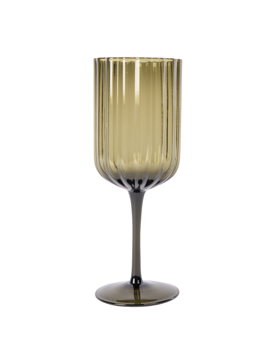 Fancy Ribbed Wine Glass