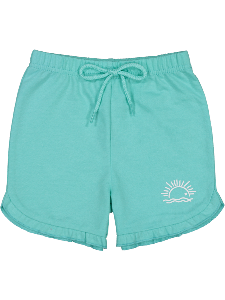 Turquoise Flared Shorts