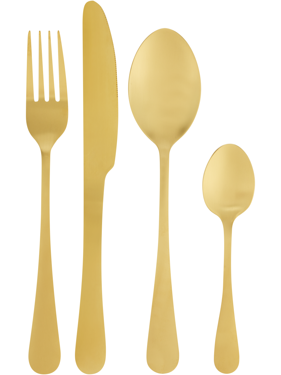 16 Piece Gold Cutlery Set