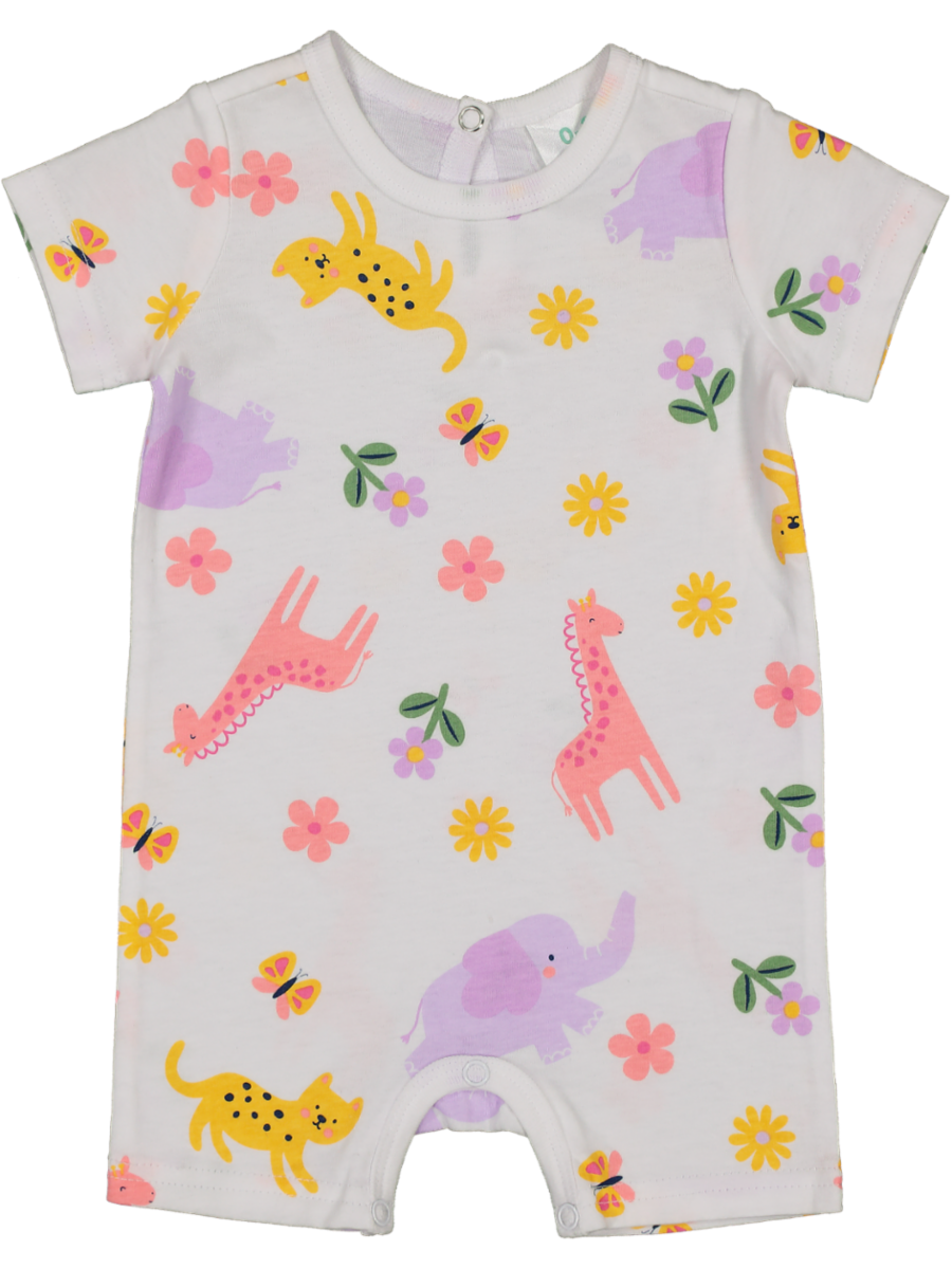 Printed White Romper