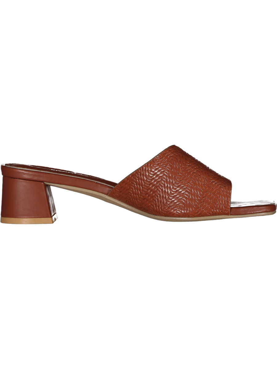 Brown Faux Leather Heel