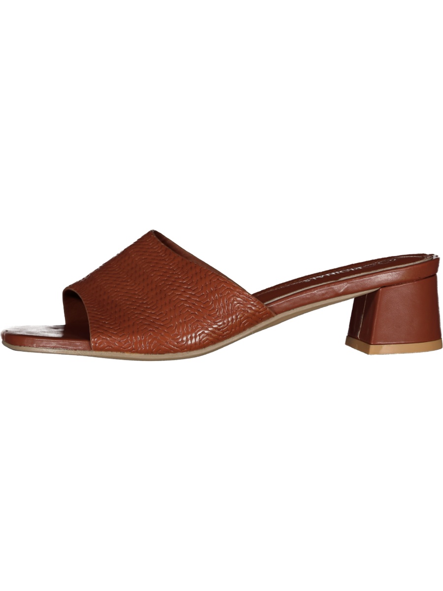 Brown Faux Leather Heel