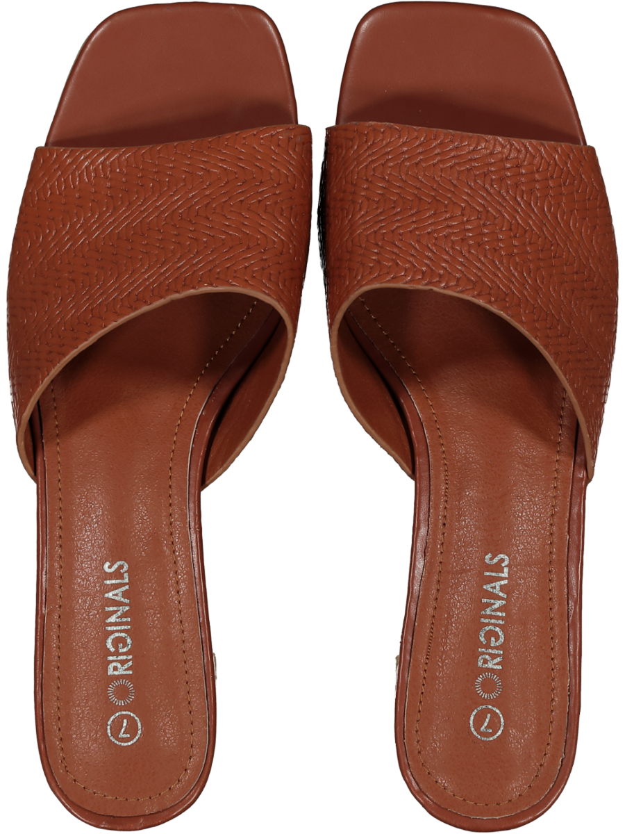 Brown Faux Leather Heel