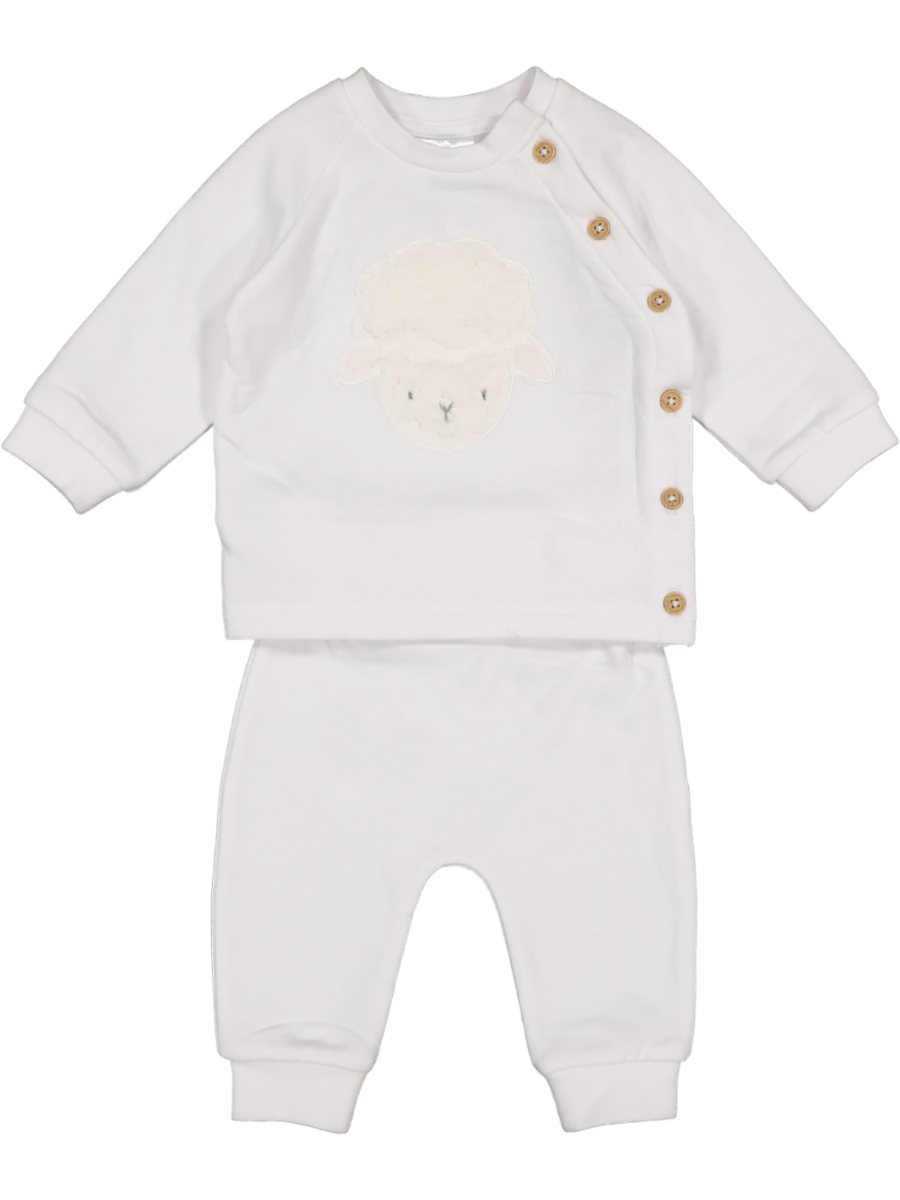 Long Sleeve Top And Pants White 2 Piece Set