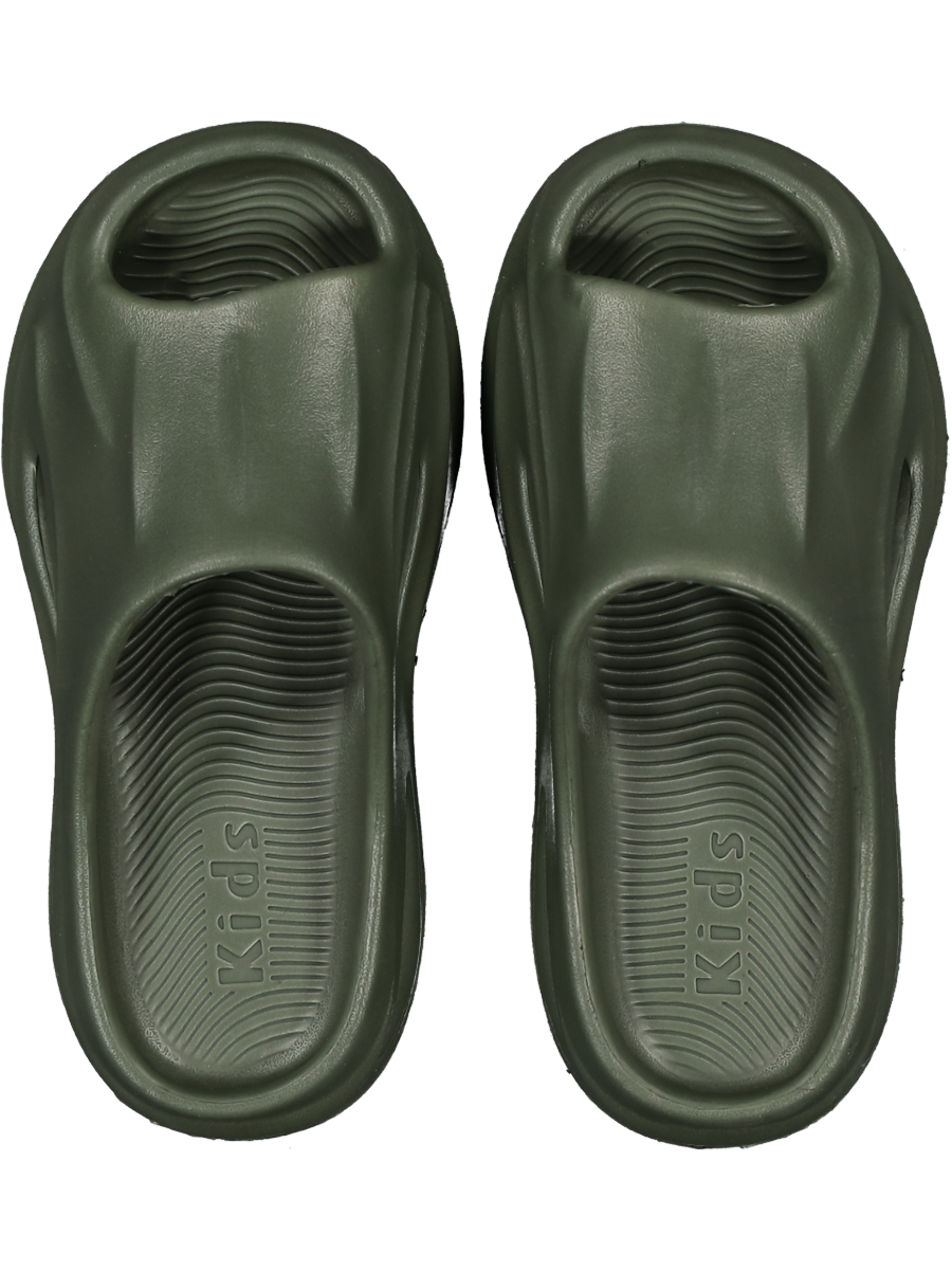 Green Moulded Slider Sandals
