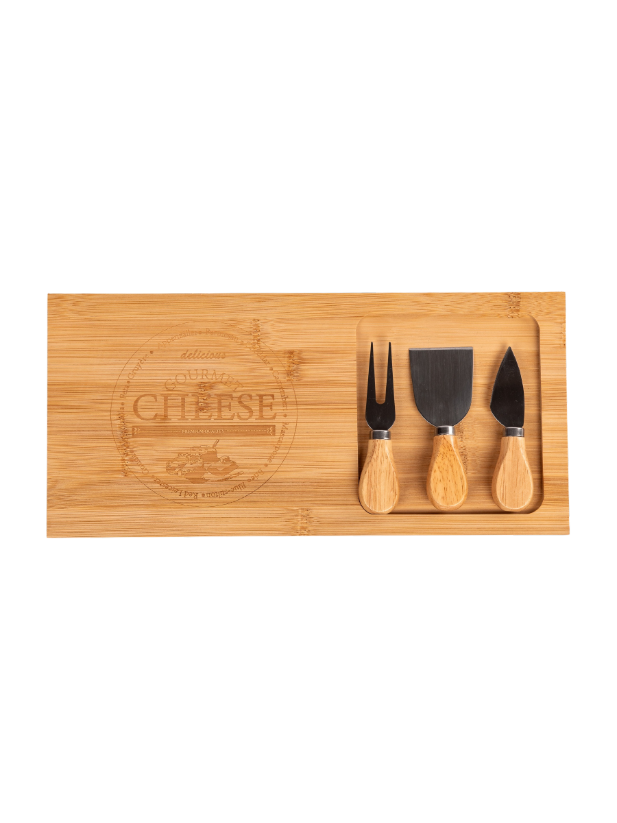 4 Piece Bamboo Cheese Board Set