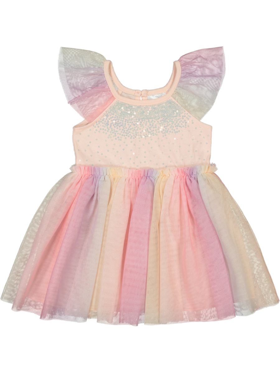 Rainbow Flared Party Dress