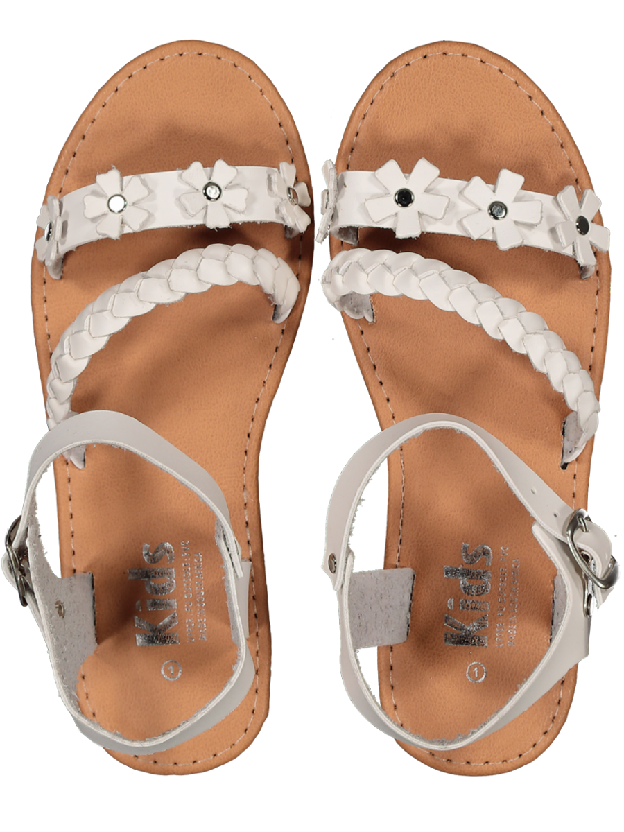 White Buckle Strapped Sandals