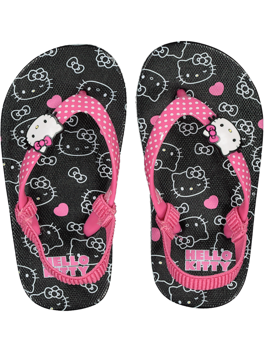 Hello Kitty Black Flip Flops