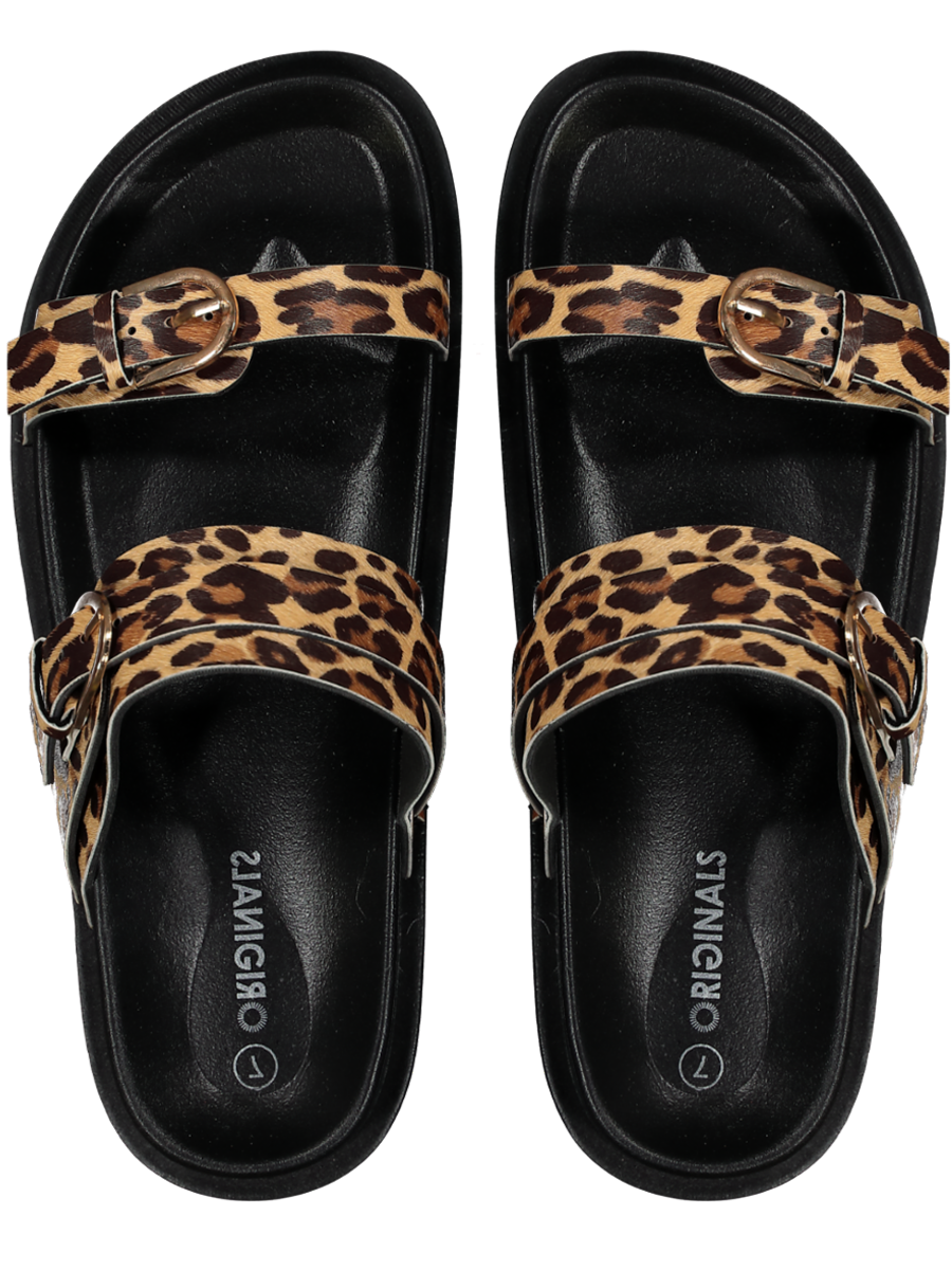 Animal Print Double Strap Sandals