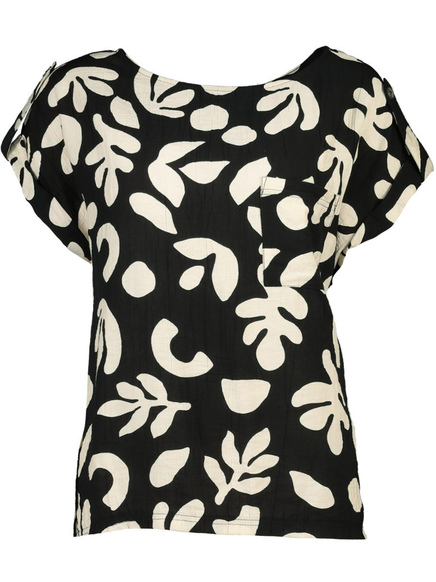 Black And White Woven Blouse