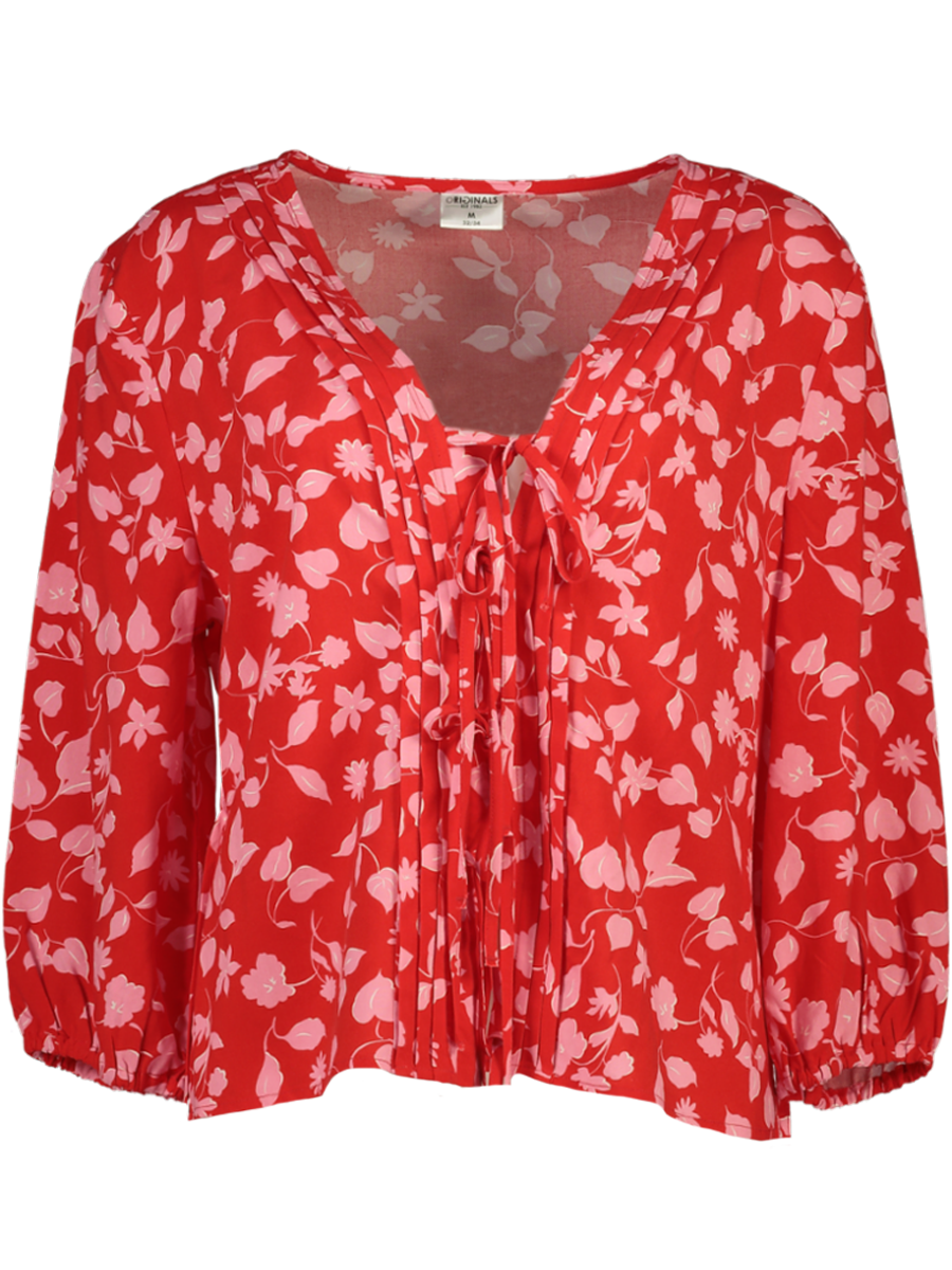 Red Floral Fashion Blouse