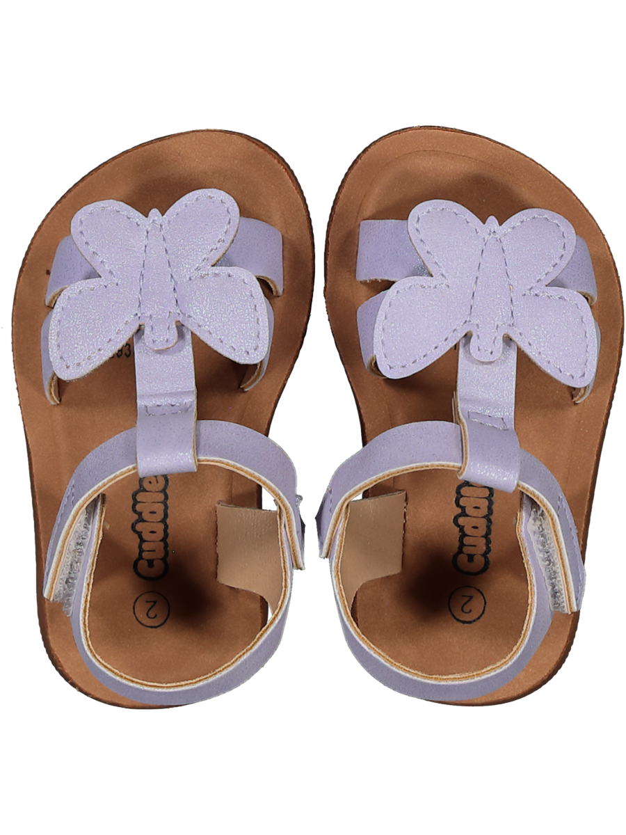 Purple Fur Faux Leather Sandals