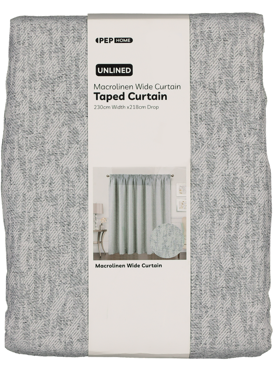 Unlined Taped Wide Curtain