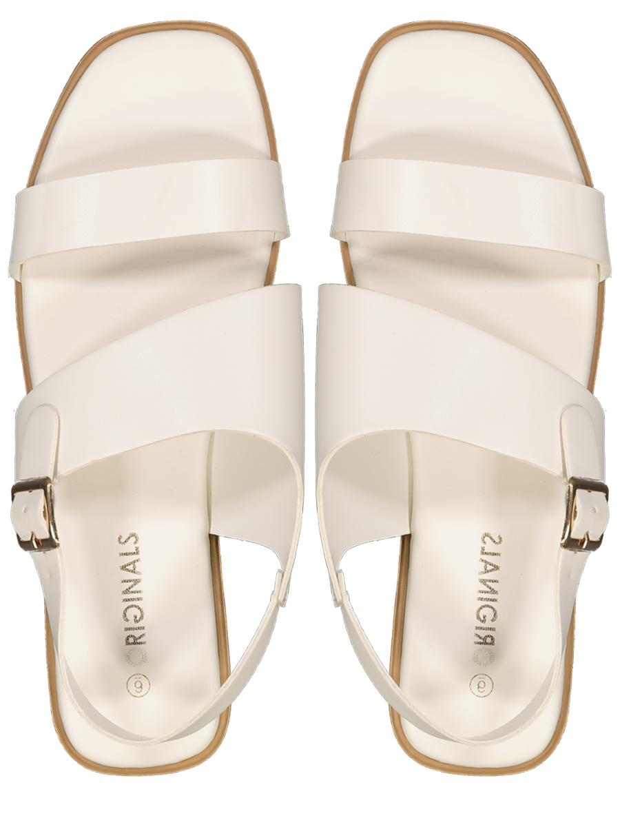 White Fancy Strap Sandals