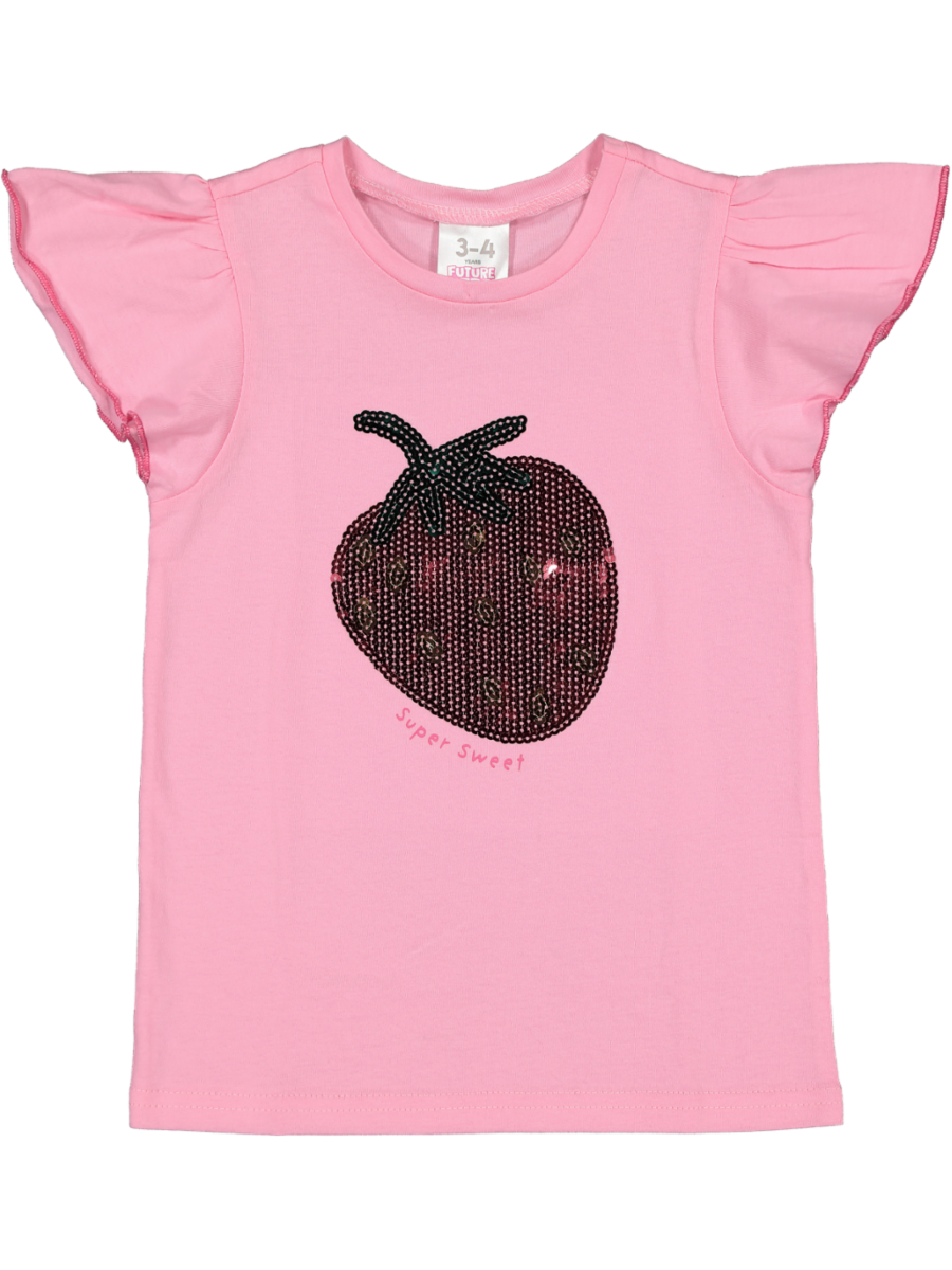 Pink Strawberry Applique Top