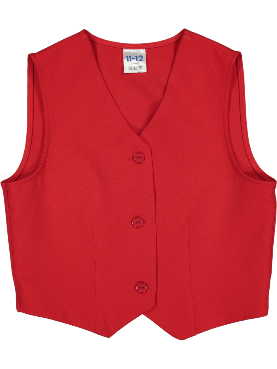 Red V Neck Fashion Waistcoat