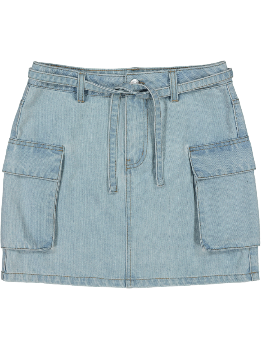 Denim Cargo Mini Skirt