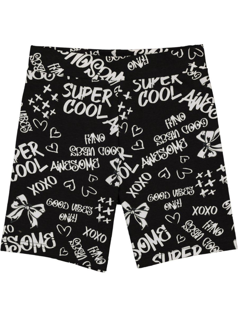 Black Printed Cycle Shorts