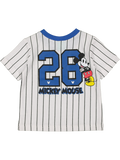 White Stripe Mickey Mouse T-Shirt