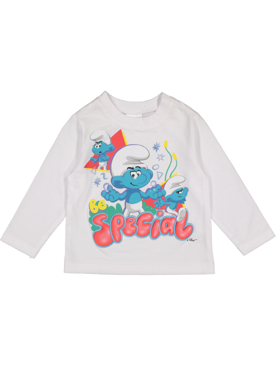 Long Sleeve White Smurfs Top