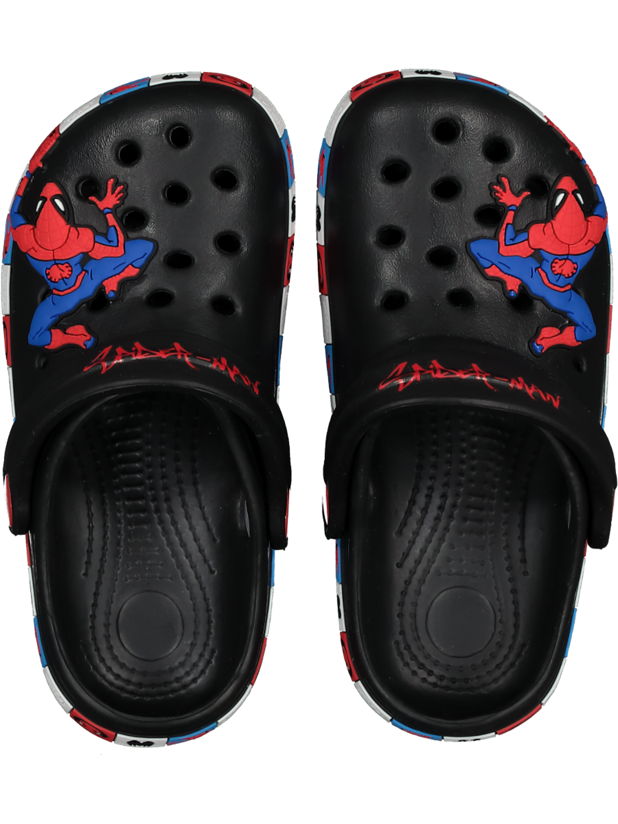 Black Spiderman Slingback Clogs