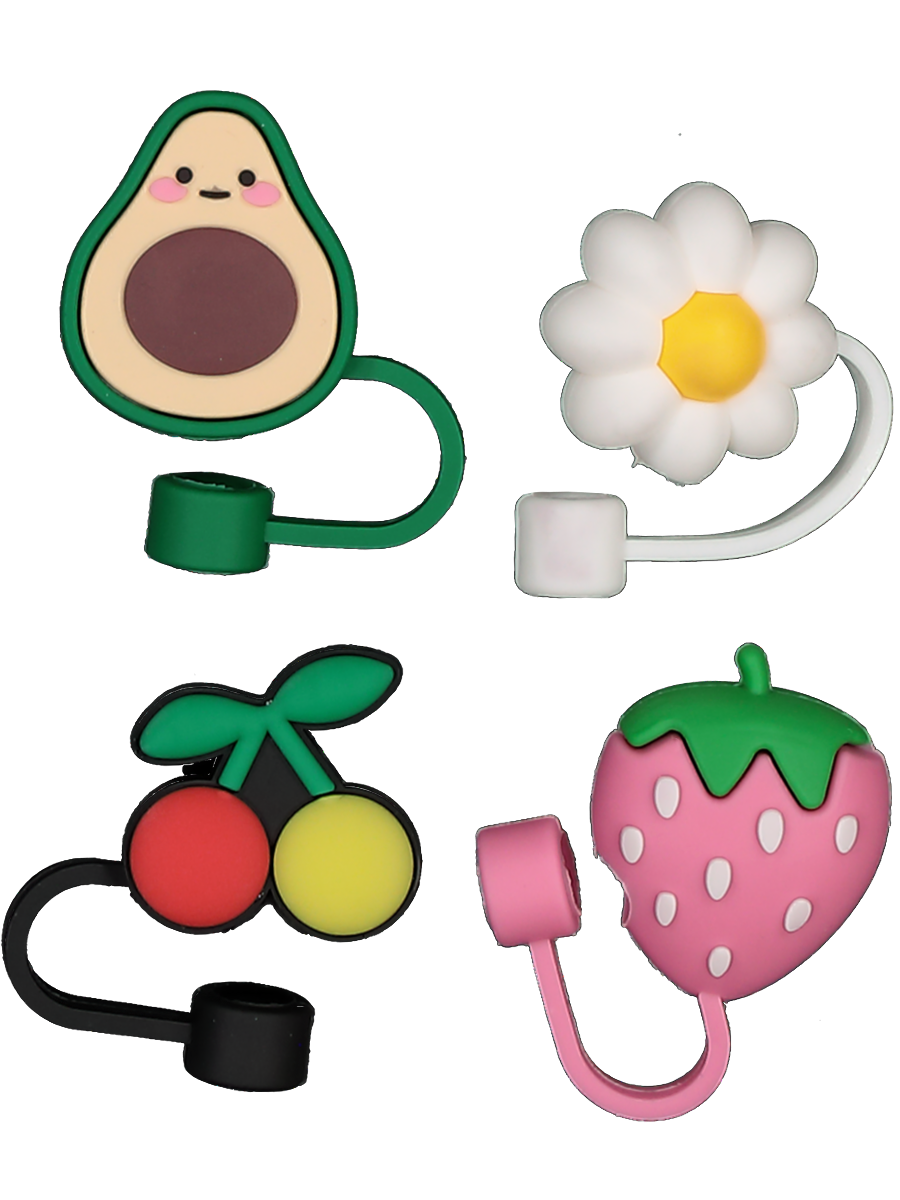 4 Pack Fruit Straw Toppers