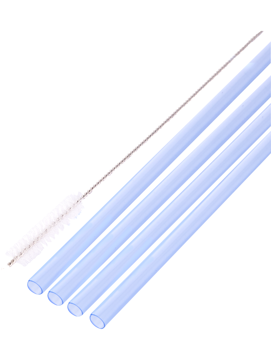 4 Pack Blue Bottle Straws