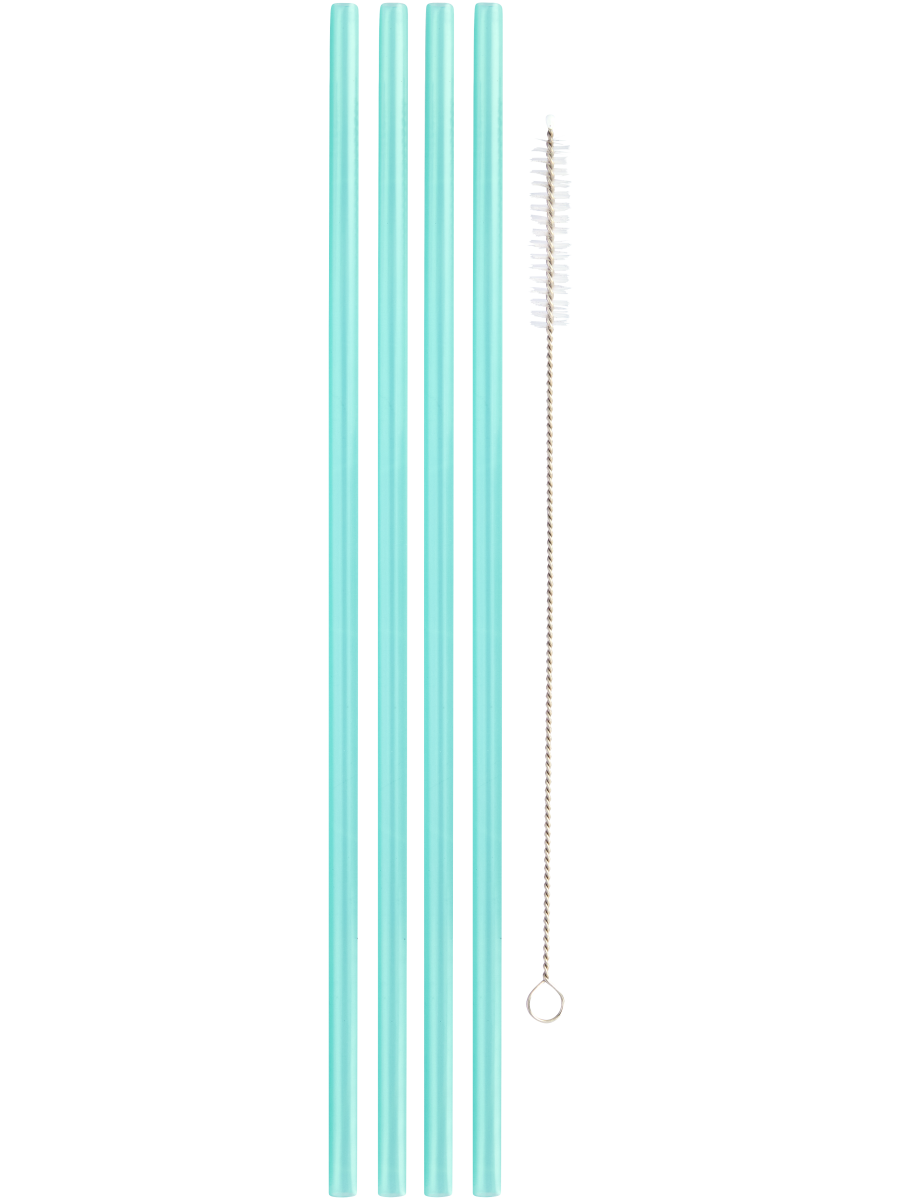 4 Pack Green Bottle Straws