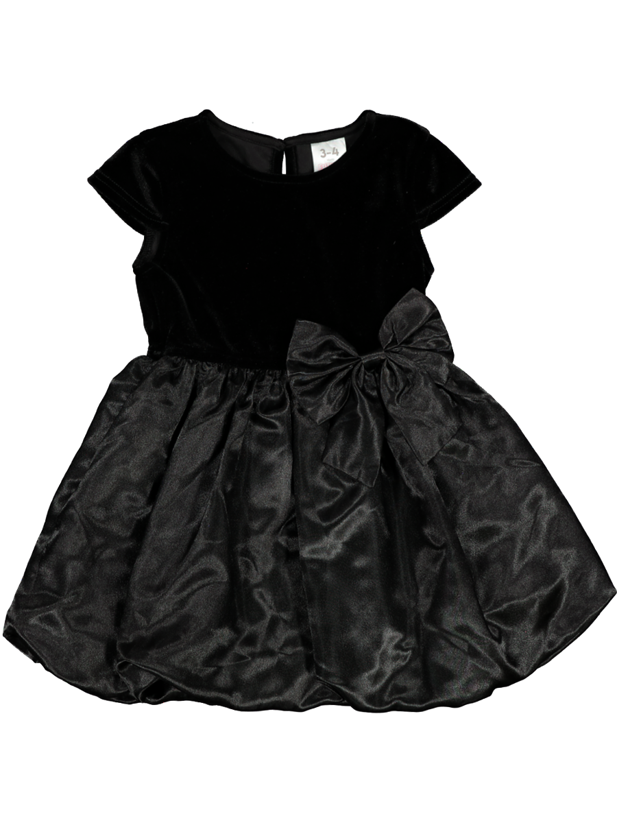 Black Velvet Flared Party Dress
