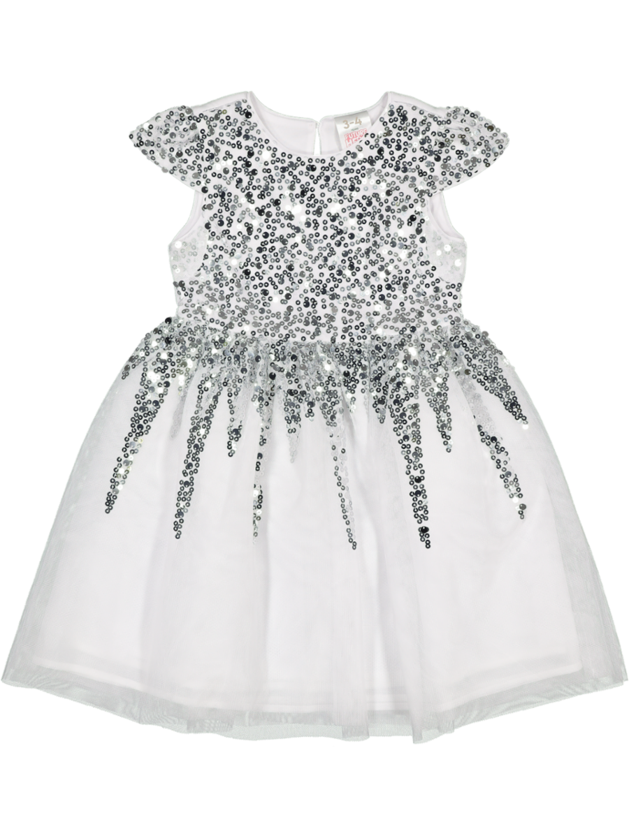 White Sequin Tulle Dress