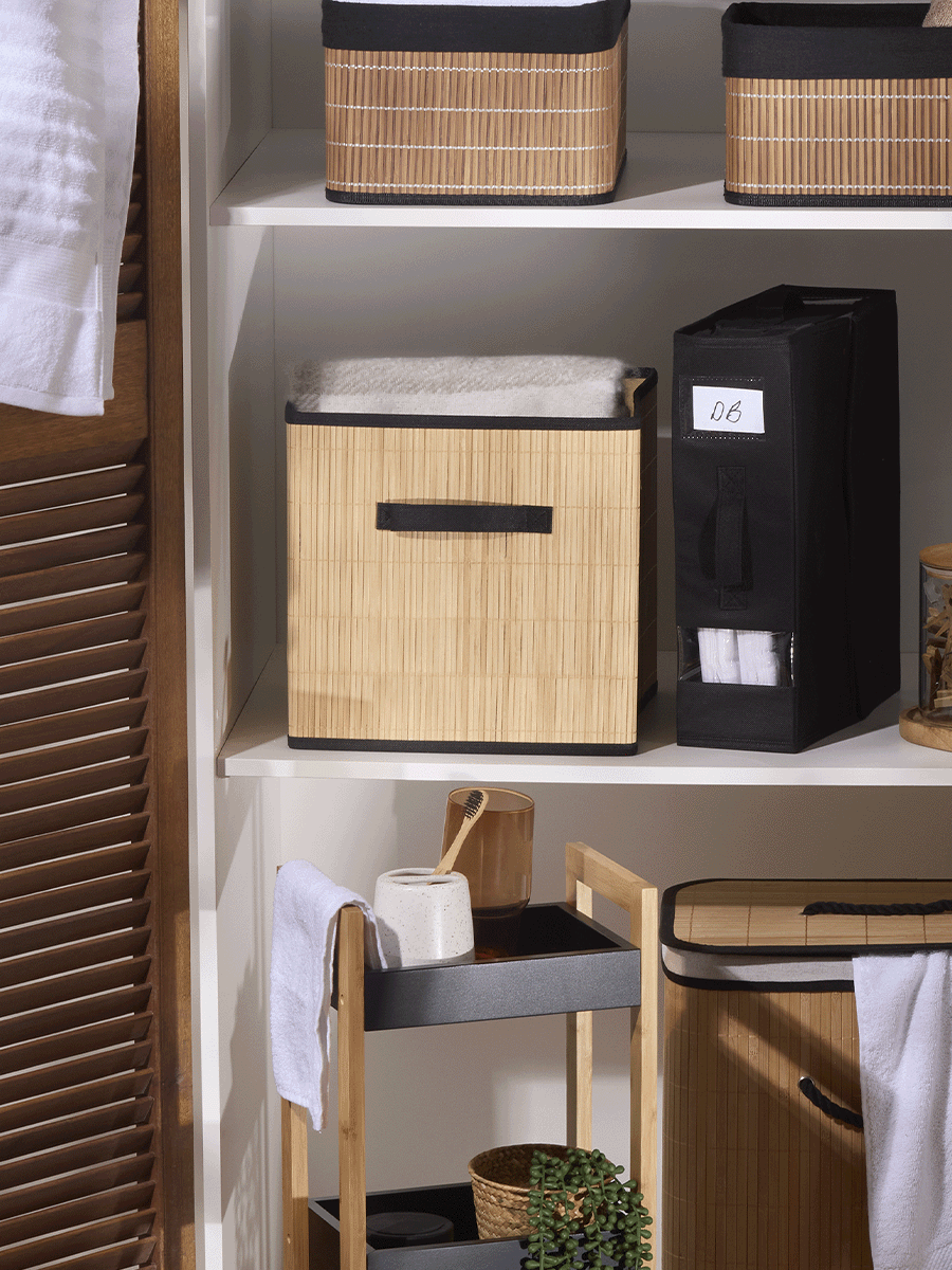 Bamboo Storage Box With Black Trim