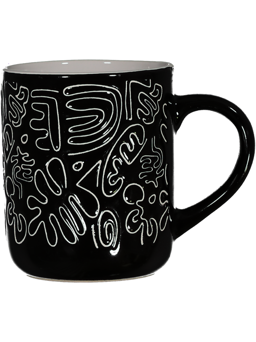 Black And White Embossed Mugs