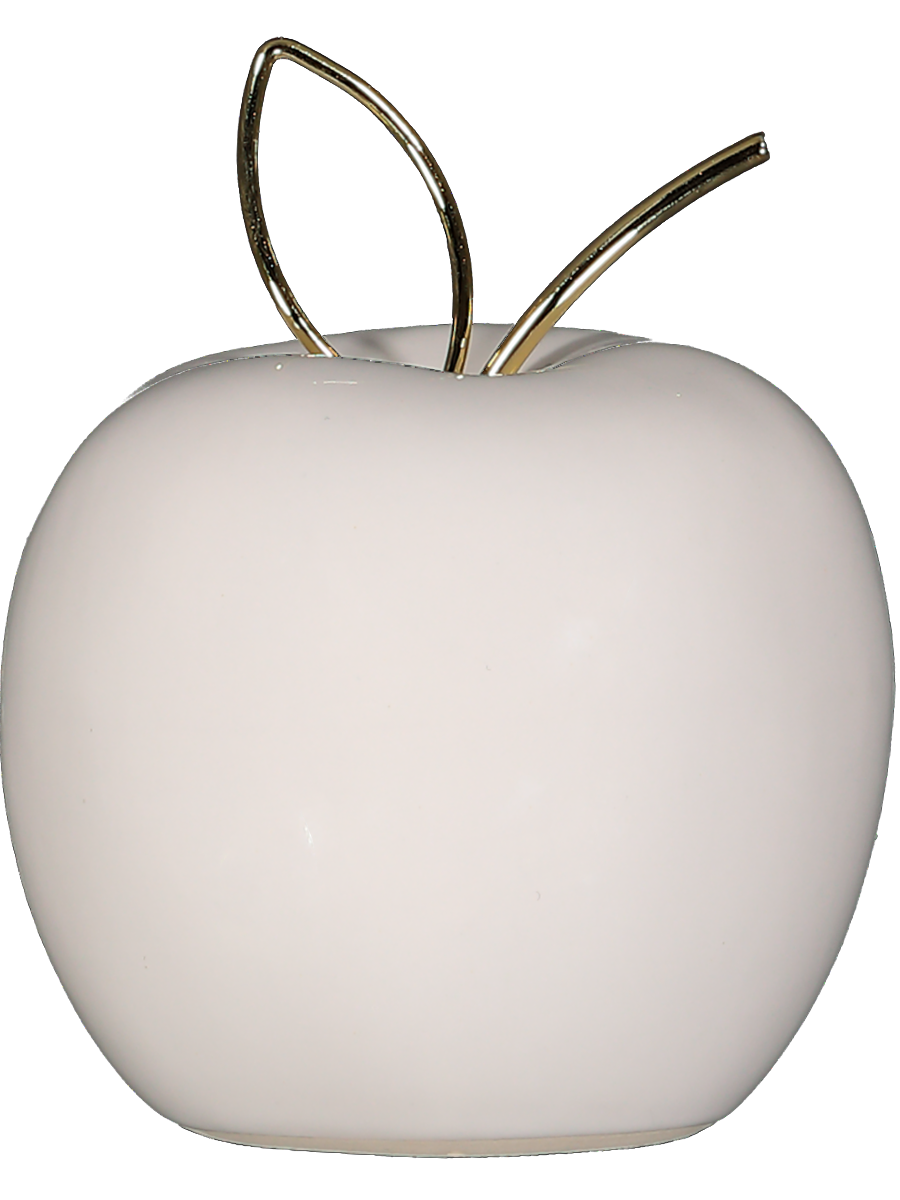White And Gold Ceramic Apple