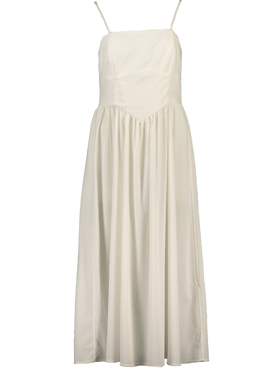 White Pleated Smart Dress