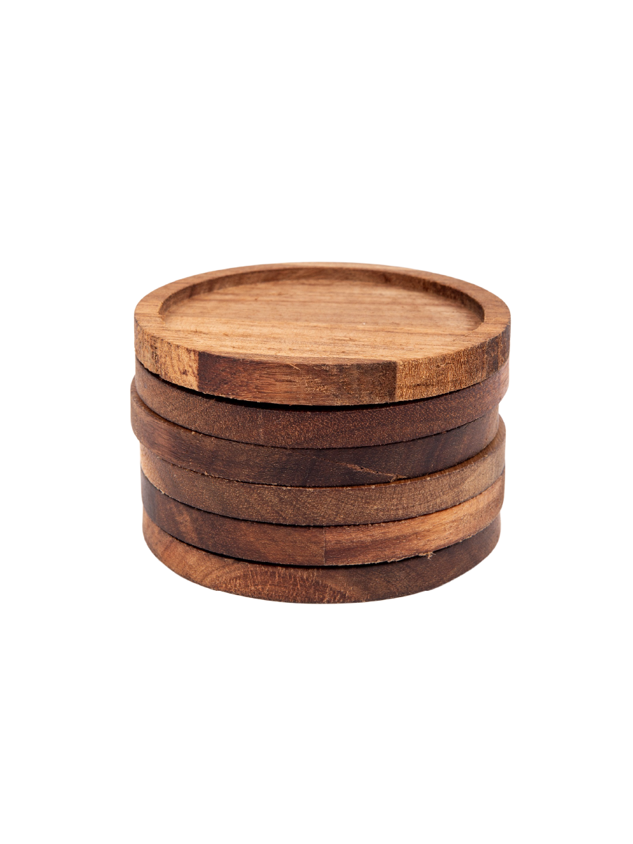 6 Piece Acacia Coasters