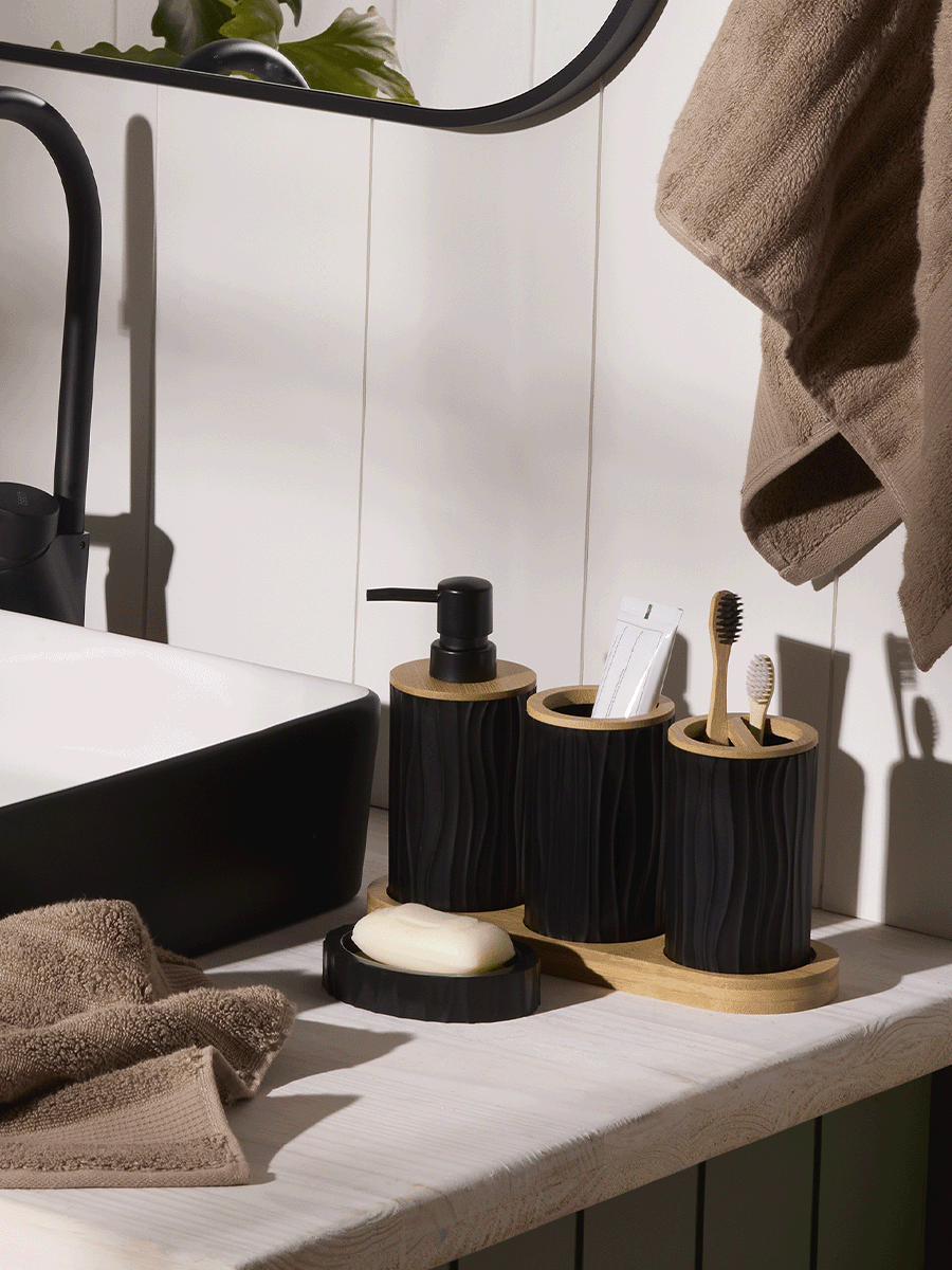 Black Plastic Soap Dispenser