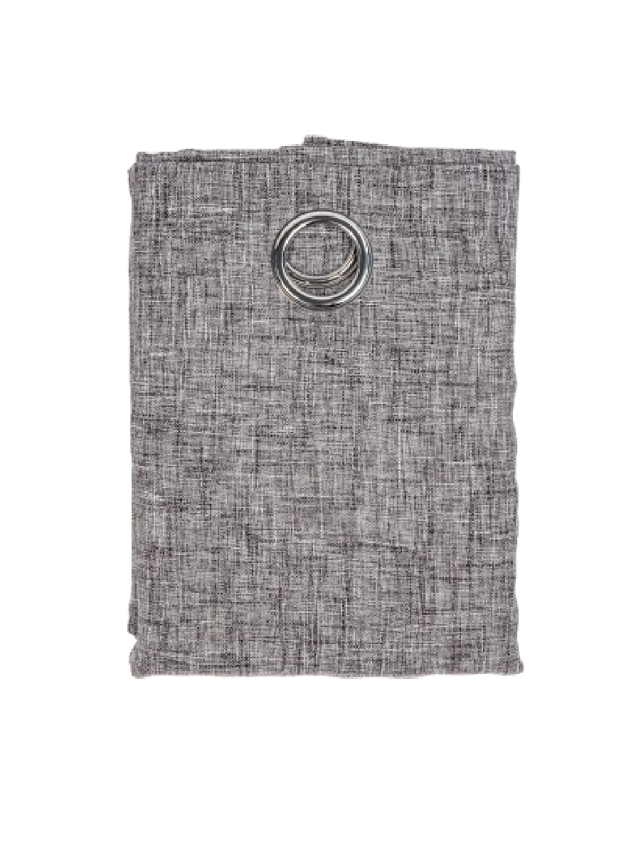 Grey Eyelet Lined Curtain