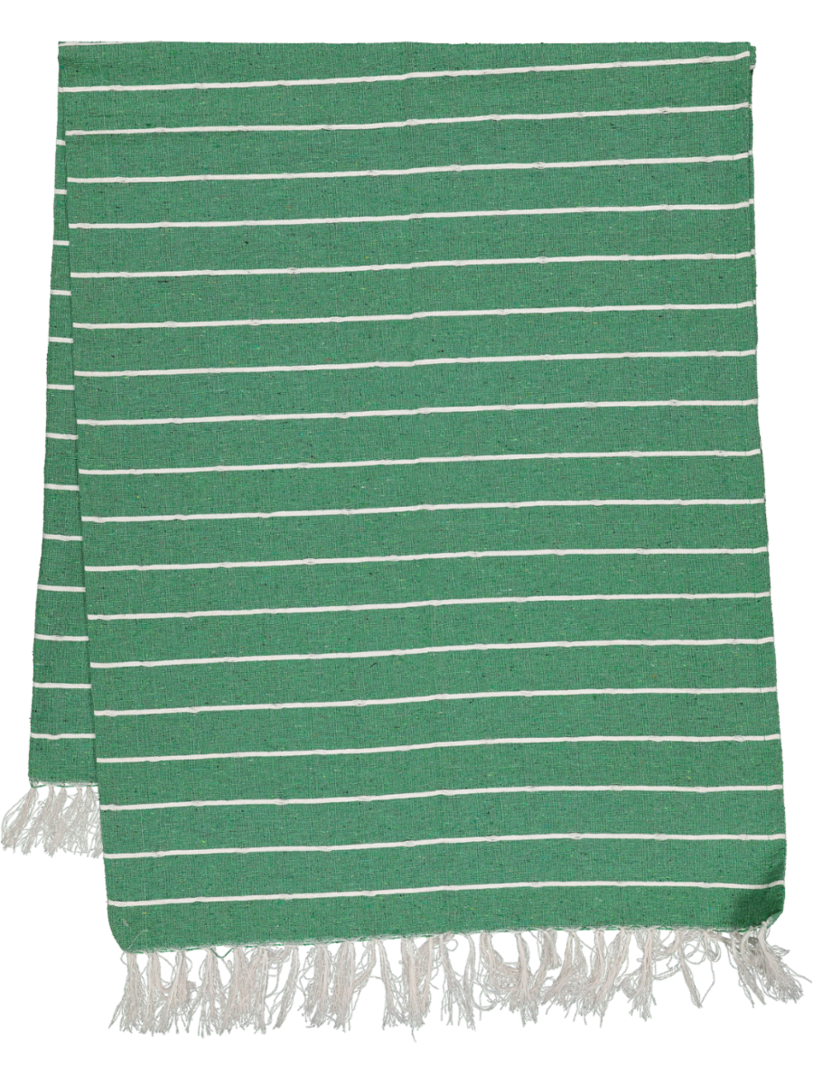 Green And White Flared Throw