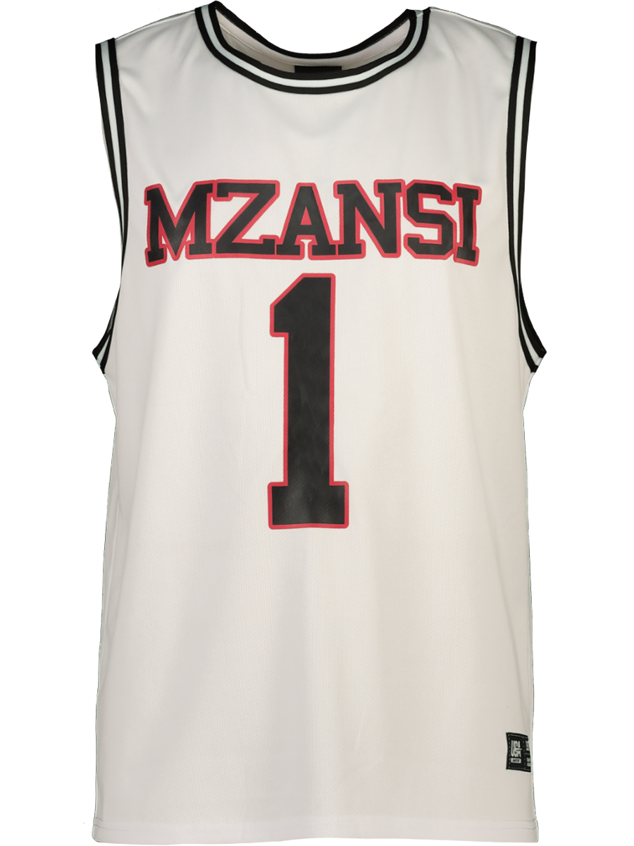 Printed White Basketball Vest