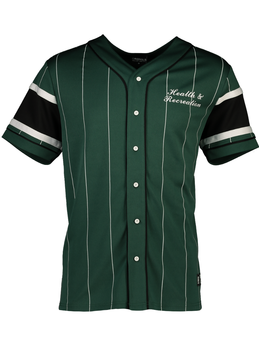 Green Striped Baseball Top